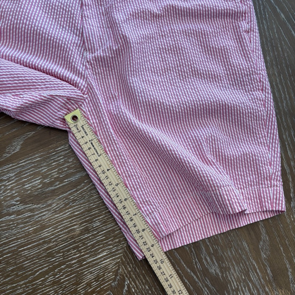 Polo Ralph Lauren 38 Pink/White Stripe Seersucker Suffield Fit Preppy Shorts EUC - Picture 5 of 6